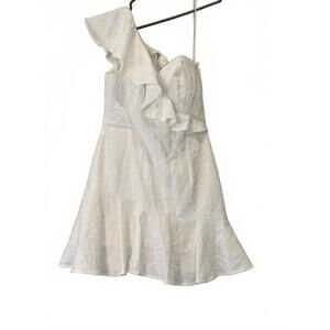 Lilly Pulitzer White One-Shoulder Arlana Romper Size 4 - Excellent Used